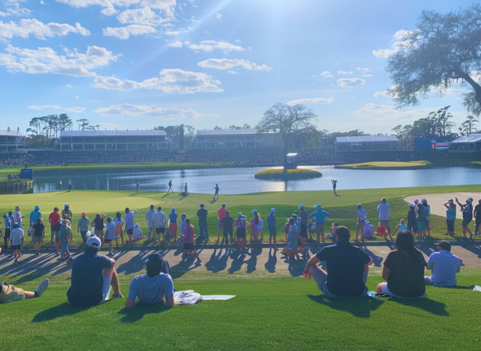 Crowds watching THE PLAYERS Championship golf tournament in Ponte Vedra Beach, Florida