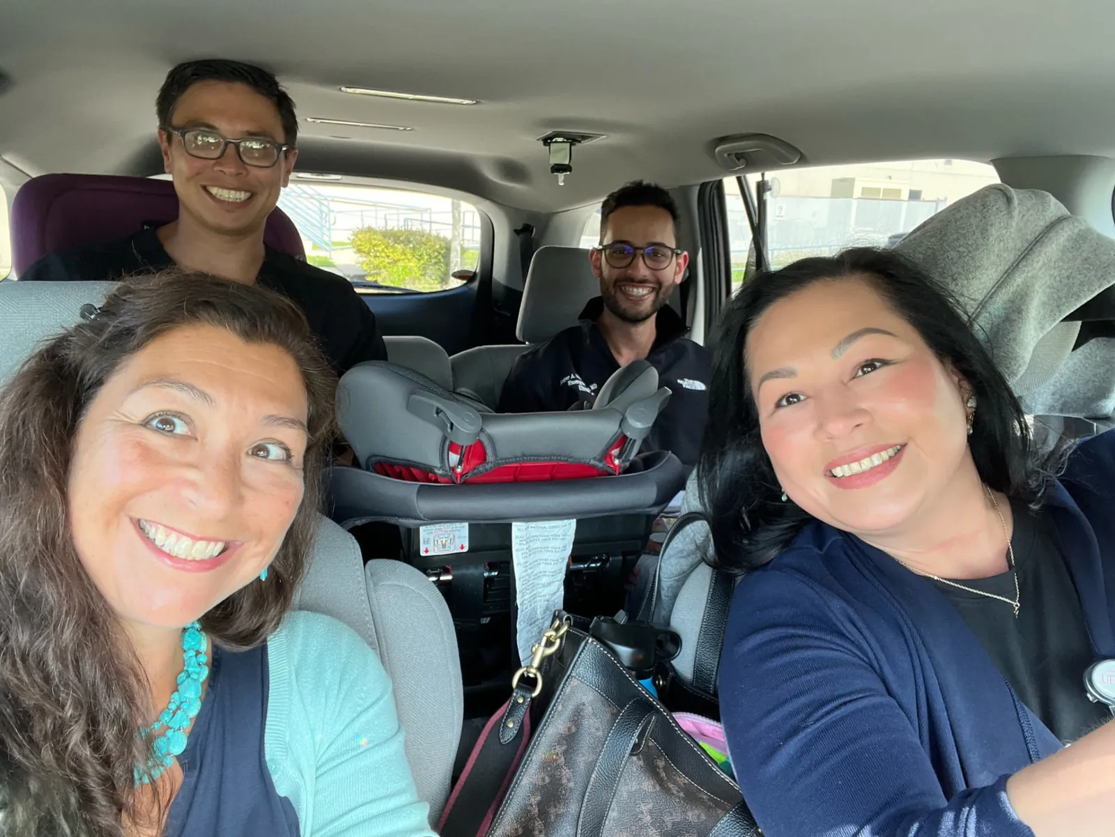 Faculty and fellows carpooling together
