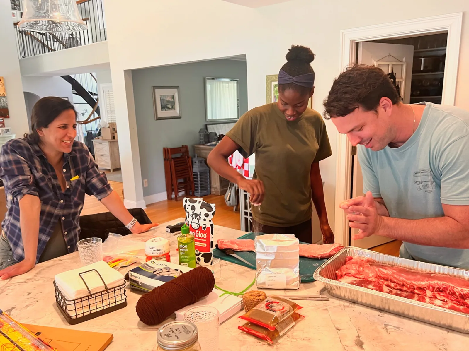 Faculty and fellows building ultrasound-guided nerve block tissue models
